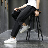 夏季冰丝9九分裤男小脚夏天男士休闲哈伦裤子宽松束脚裤韩版潮流，男装休闲裤，星座1716-3