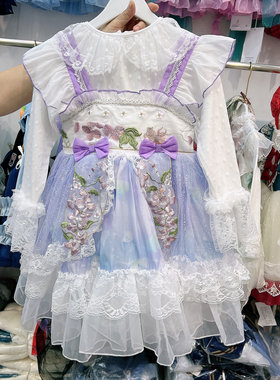 儿童2026四季款洛丽塔纱裙2件套女童紫葡萄公主裙蓬蓬纱裙礼服裙