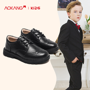 真皮男童皮鞋 新款 奥康童鞋 英伦风2025秋季 中大童礼服鞋 学生表演鞋