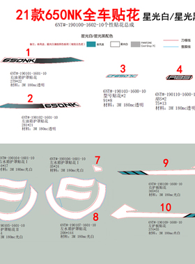 CF春风摩托车原厂配件21款650NK黑色白色车全车贴花贴纸护板贴膜