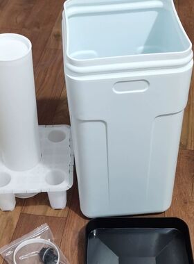 25升家用软水机盐桶25升盐箱方形白色含盐井 软水机配件厨柜款