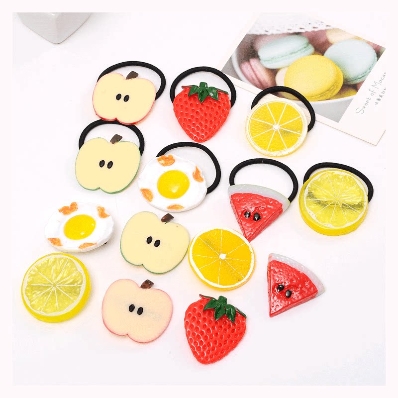 e221  软妹发夹森系女头绳水果发圈 西瓜发夹 柠檬小清新发饰