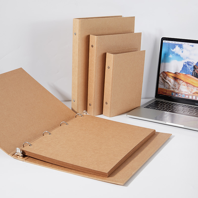 硬面牛皮纸a5外壳四孔通用笔记本