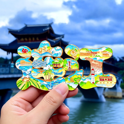 连江游礼金属烤漆字绘冰箱贴