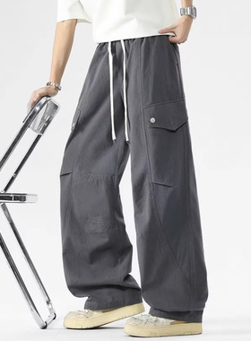 2026春夏四季新款欧美多色口袋宽松直筒工装伞兵休闲裤男潮PANTS
