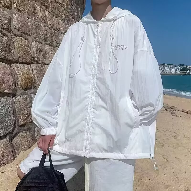 新款连帽防晒衣夏季薄款透气情侣原宿小众男女夹克外套时尚防晒服