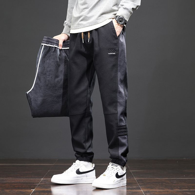 2025秋冬季欧美新款哈伦加绒日韩工装拼接直筒休闲长裤男潮PANTS