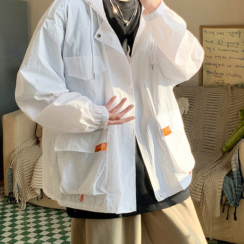 vobe大口袋工装风连帽防晒外套男ins潮牌透气轻薄帅气潮流