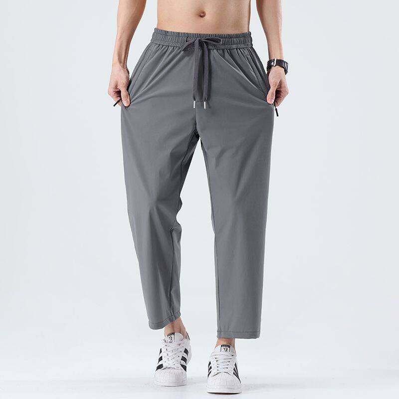 2026春夏季韩版新款四面弹灰色宽松直筒九分运动休闲西裤男PANTS