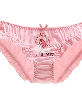 D猫星人无痕内裤萌宠可爱猫咪卡通动漫兔子荷叶边甜美牛奶丝裤头