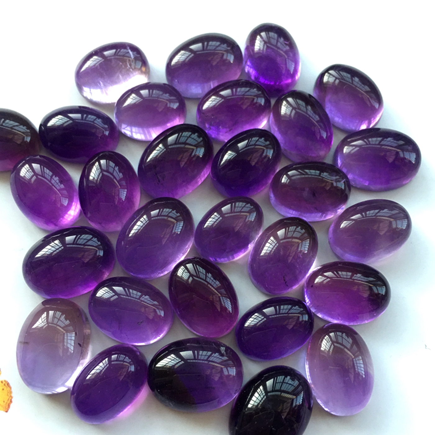 天然紫水晶蛋面戒指手链吊坠配件