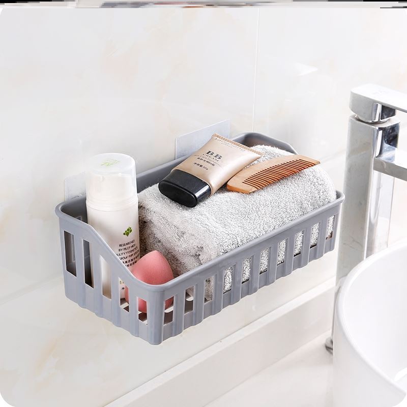 洗漱台置物架悬挂式厕所壁挂篮收纳筐墙面厨卫无痕吸壁式洗刷吸墙