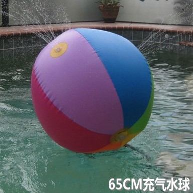 幼儿园充气喷水大球 60厘米特大号充气水球 儿童玩具喷水球沙滩球