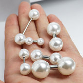 4mm杆长仿珍珠球钛钢杆塑料球男女士打孔饰品穿刺饰品