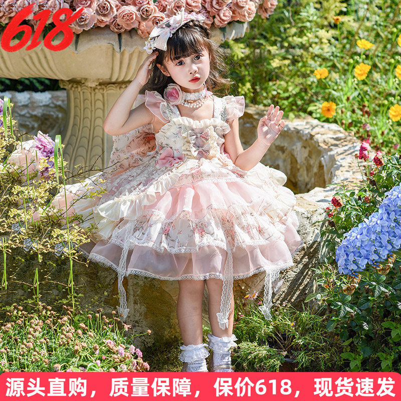 女童连衣裙夏装2026新款洋气儿童洛丽塔公主裙女宝宝生日礼服裙子