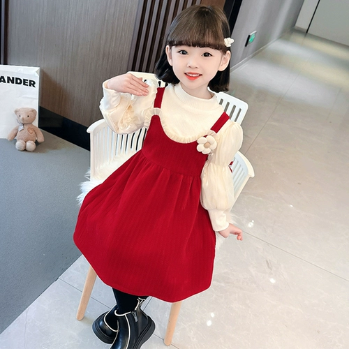 Зимнее платье, юбка, детский флисовый наряд маленькой принцессы, комплект, коллекция 2023, в западном стиле