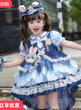 疯狂动物城儿童服装cos服女童兔子警官夏季衣服洛丽塔公主裙子夏