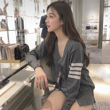 TB开衫情侣V领男女羊绒衫明星同款针织衫毛衣打底外套羊毛衫百搭