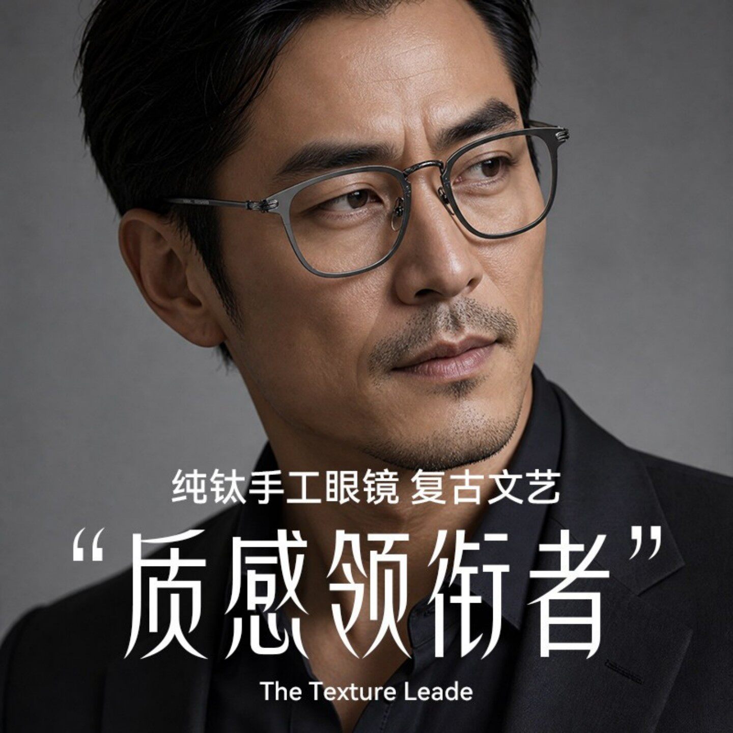 余文乐同款超轻纯钛男款潮近视眼镜框架可配度数防蓝光防辐射变色