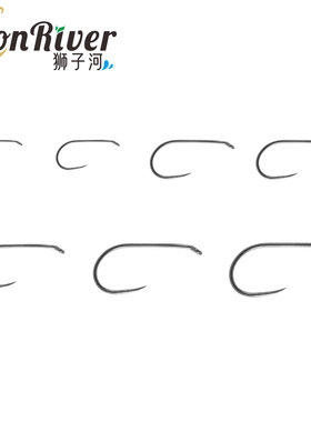 lionriver25枚锋利飞钓干式飞蝇裸钩无倒刺鱼钩 黑镍高碳钢 13901