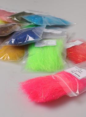 Streamer Fibres14色5g装长冰丝纤维 9cm饰带纤维 飞蝇海水钩绑制