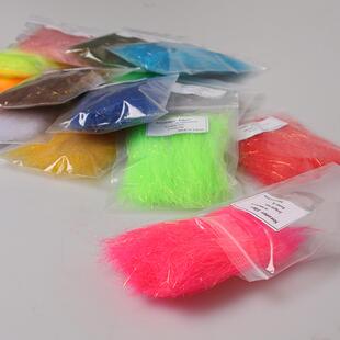 Streamer Fibres14色5g装长冰丝纤维 9cm饰带纤维 飞蝇海水钩绑制