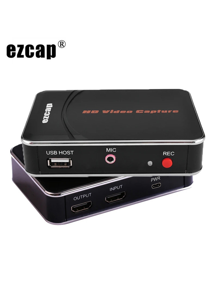 EZCAP 게임 라이브 녹화 상자 고화질 TV 쇼 HDMI 비디오 캡처 카드는 한 번의 클릭으로 USB 플래시 드라이브에 저장됩니다