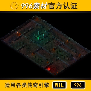 传奇地图素材地下地宫大阻1层100 暗黑地牢迷宫高清地砖无缝封边