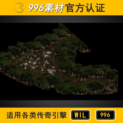 经典森林密道 野外草木小阻1层90 传奇地图素材高清地砖996