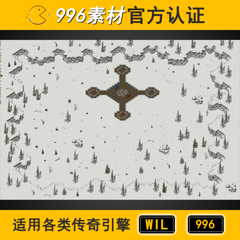 雪原禁地 野外冰雪无阻1层200 传奇地图素材高清地砖无缝封边996