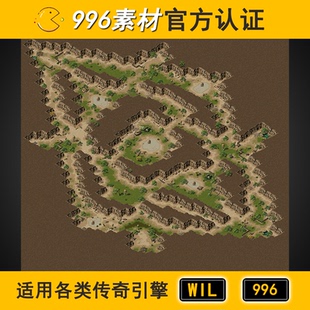 对战PK行会战 野外草木半阻1层500 传奇地图素材高清地砖996