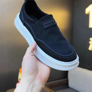 男透气百搭休闲软底软面潮 SWEET潮流轻奢坊一脚蹬懒人帆布鞋