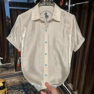 短袖 海哥轻奢N男装 时尚 老钱风商务休闲u行政男士 衬衣POLO 宽松夏季