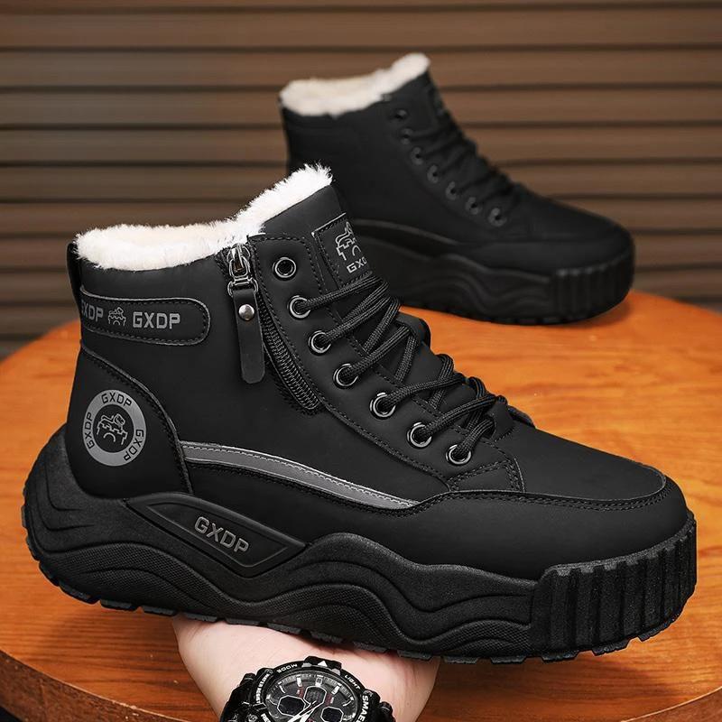 【JAKE CAVOS】冬季加绒保暖厚底耐磨男士户u外东北棉鞋