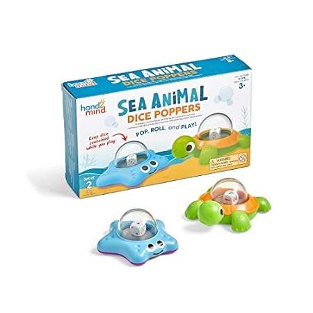 hand2mind Sea Animals Dice Poppers， Math Dice Popper， Gam