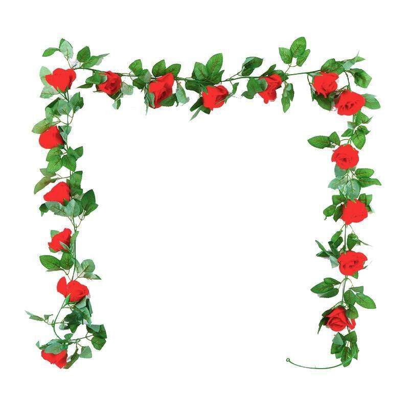 塑料花藤缠绕垂吊圣诞房间室外长条花边仿真树墙上天花板欧式花条