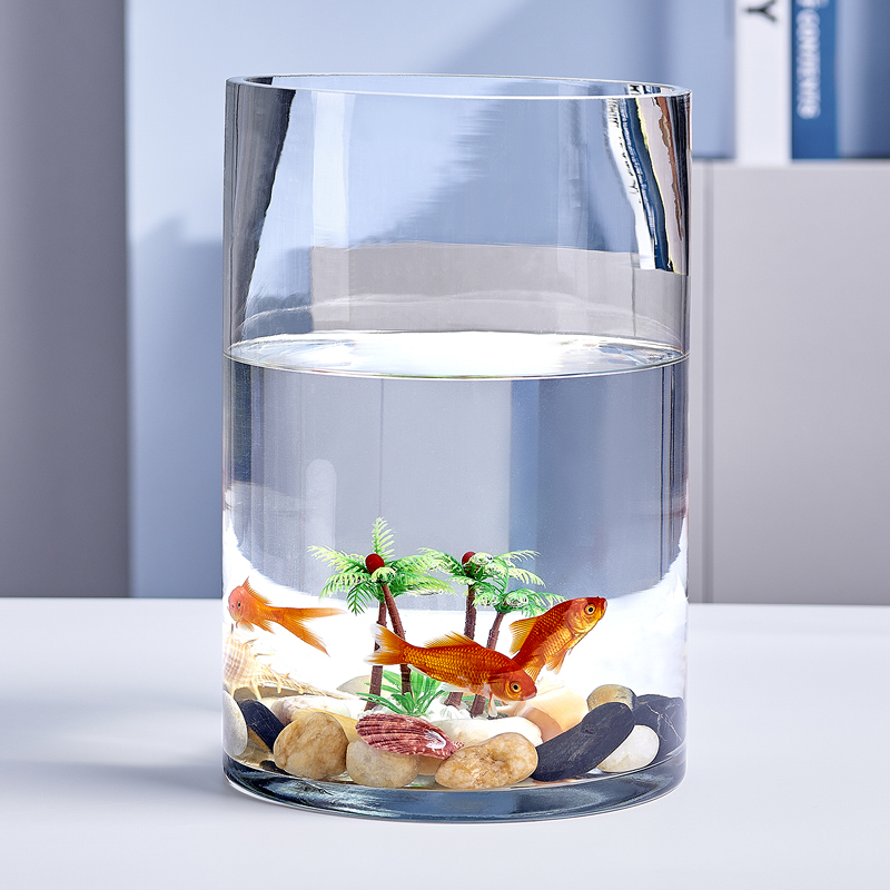 立式鱼缸落地客厅网红创意小型家居玻璃大号加厚家用养金鱼室内