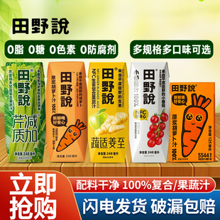 田野说果蔬芹菜汁248ml 10盒原浆胡萝卜汁纯番茄汁无添加整箱饮品