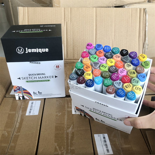 出口单！48色双头酒精马克笔水彩笔绘画记号笔