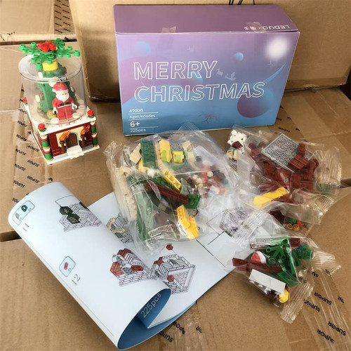 圣诞积木225片装拼装益智玩具圣诞老人圣诞树拼装积木玩具