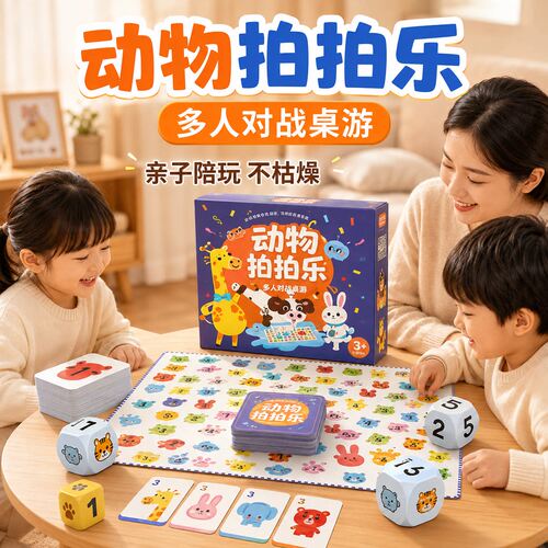 儿童桌游动物拍拍乐益智玩具