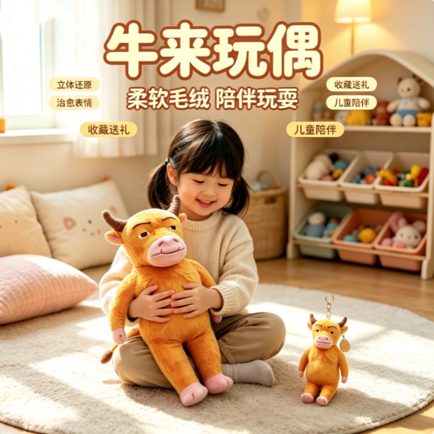 牛来电影抽象搞笑可录音手办周边毛绒公仔背书包挂件生日礼物玩具图片