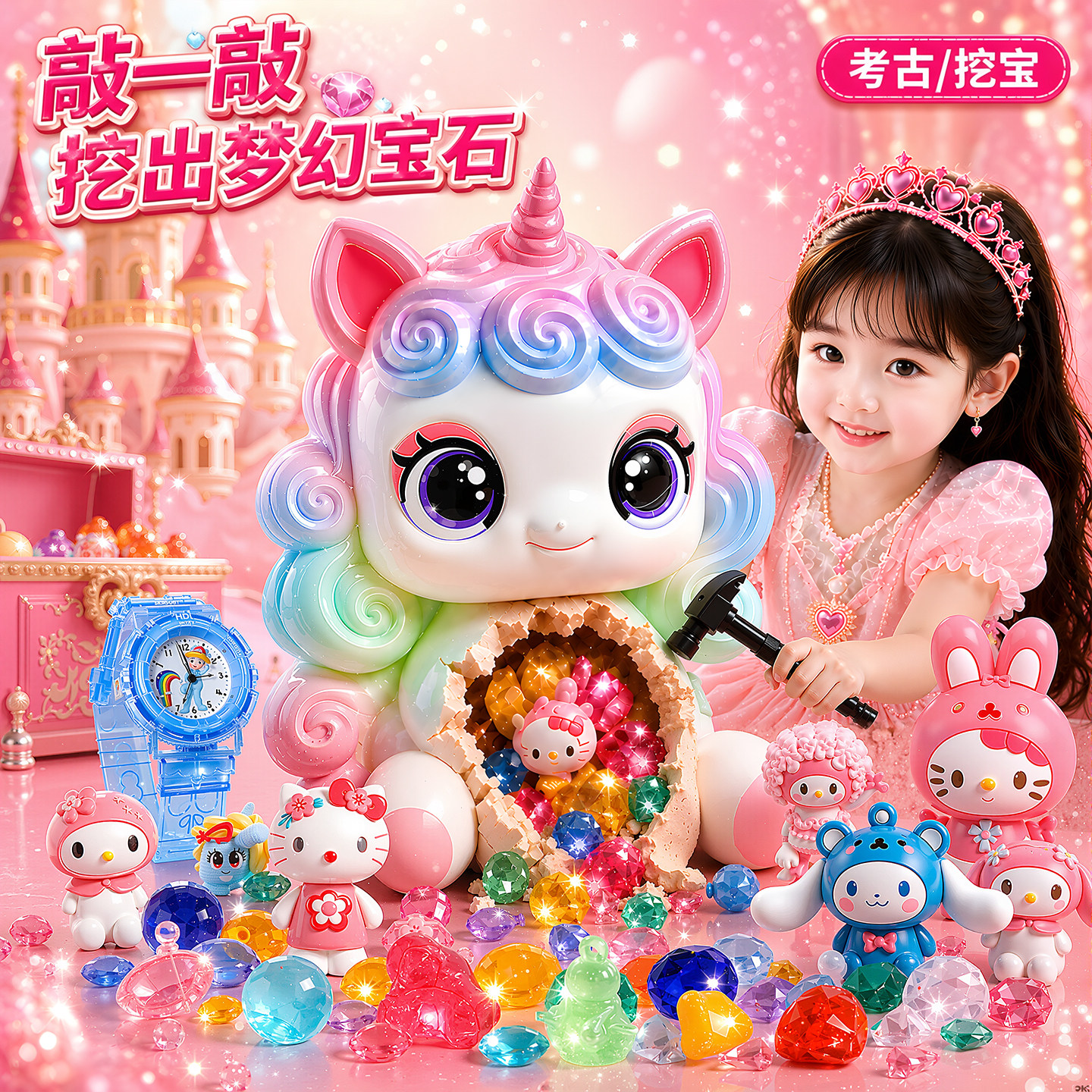 考古挖掘石膏盲盒儿童生日礼物图片