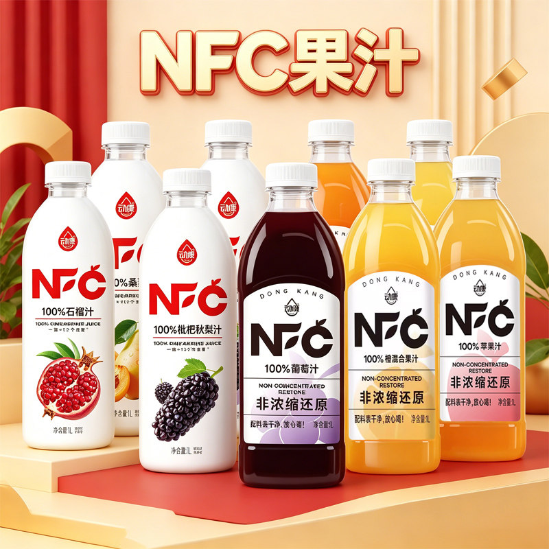动康NFC果汁大瓶1L装葡萄汁