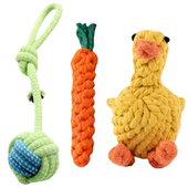 绳结小鸭子宠物狗狗玩具编织磨牙耐咬玩偶泰迪比熊贵宾