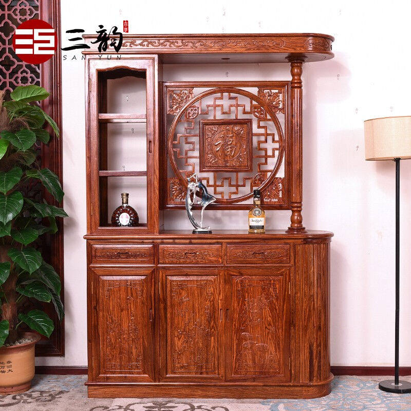 三韵红木家具非洲花梨（学名：刺猬紫檀）博古架实木古董架客厅隔