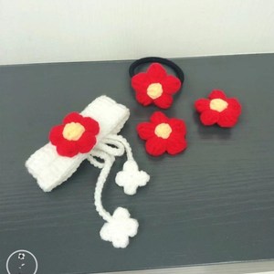 小红花手工钩织diy手环编织手链易烊千玺送你一朵小红花应援饰品