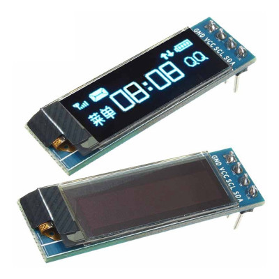 0.91寸OLED液晶显示屏模块模组4针白光128X32 IIC接口SSD1306驱动