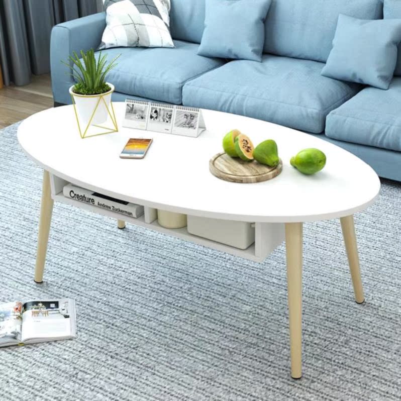 大号储物茶几小户型单人边柜边几组合咖啡桌客厅简约椭圆形白色简|ruв категории жилой мебели, несколько видов, чайный столик - от Buy2taobao.com для оказания профессиональной услуги покупки агента Taobao