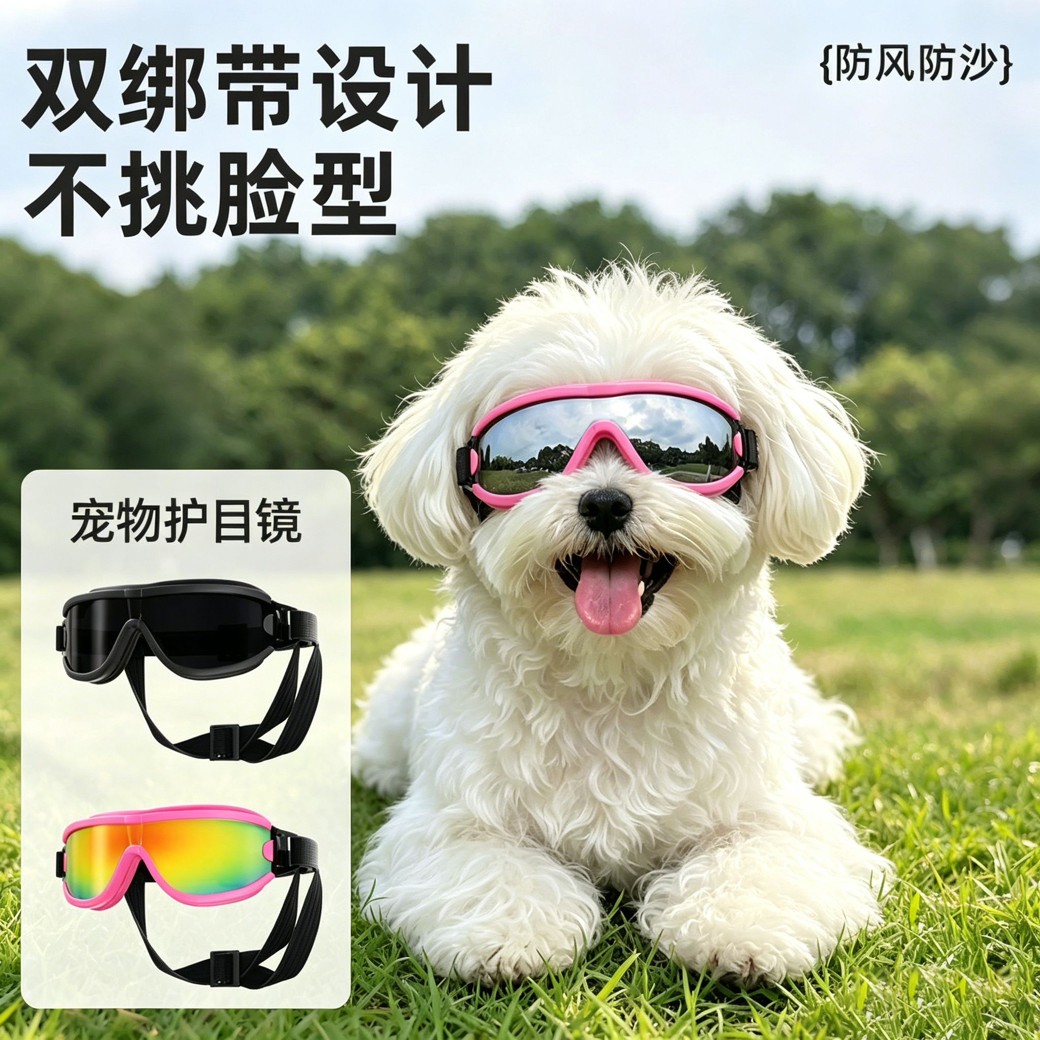 马尔济斯小狗狗专用墨镜护目镜约克夏太阳墨镜防风眼镜小型犬